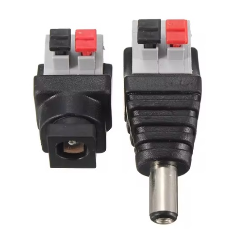 DC Power male 5.5X2.1mm Clip Spring Connector Adapter Plug Cable Pressed connected