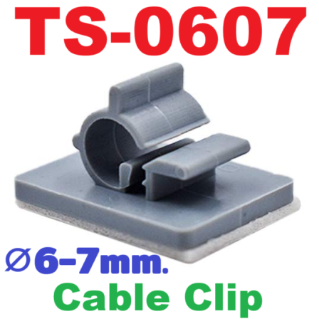 Cable Clip Self-Adhesive ตีนตุ๊กแกยึดสายไฟขนาด 6-7 mm. Cable Manager Wire Rope Holder