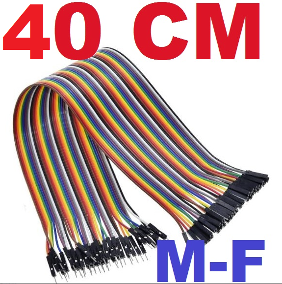 สายจั๊ม ผู้-เมีย 40 cm Jumper Wire M-F (Male to Female) สายแพ 40cm จำนวน 40 เส้น Cable Dupont