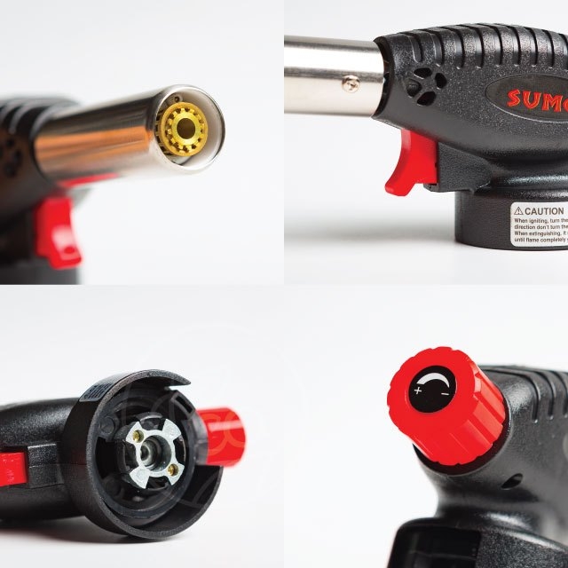 หัวพ่นไฟ หัวพ่นไฟแก๊สกระป๋อง หัวพ่นไฟ Sumo สำหรับแก๊สกระป๋อง ความร้อนสูงสุด 1300 °C