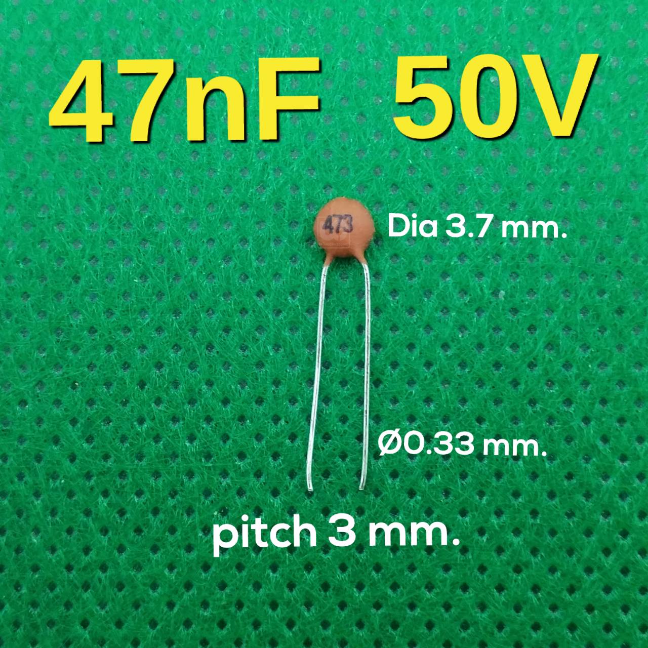 ตัวเก็บประจุแบบเซรามิก 47nF 50V Ceramic Disc Capacitor Tolerance 10%