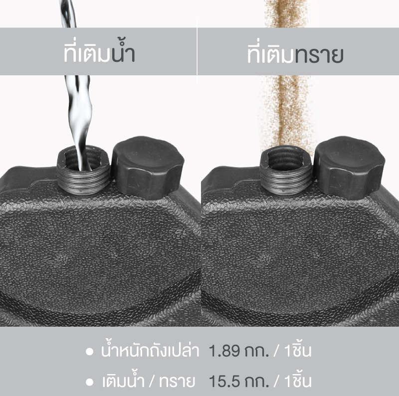 Leo แผ่นทับ ขาตั้งร่ม แบบถังน้ำ4ชิ้น (เติมน้ำ/ทราย) ใช้กับร่มเสาข้าง/สนาม