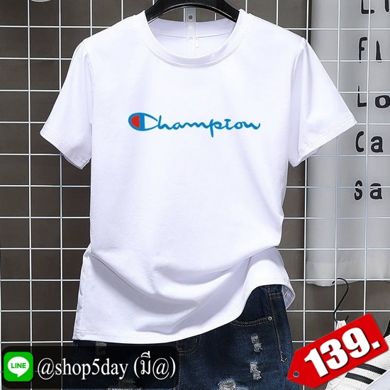 🔥 เสื้อยืดคอกลม เสื้อแขนสั้น เสื่อคู่รัก เสื้อยอดฮิตลาย Champion
