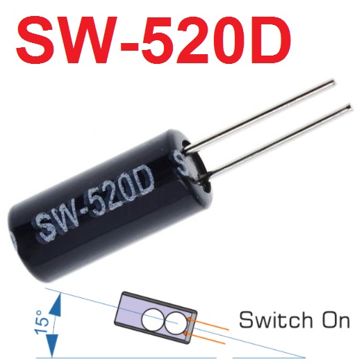 เซนเซอร์ SW-520D ตรวจจับความสั่น เอียง Nickel plating (commonly used) Highly Sensitive Metal Ball Angle Tilt Shaking Switch Vibration switch For arduino