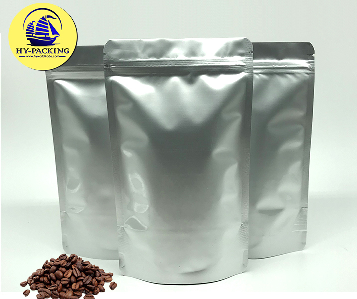 ถุงอลูมิเนียมฟอยดื ก้นตั้ง แบบมีซิปล็อค (ตัดขอบโค้ง)