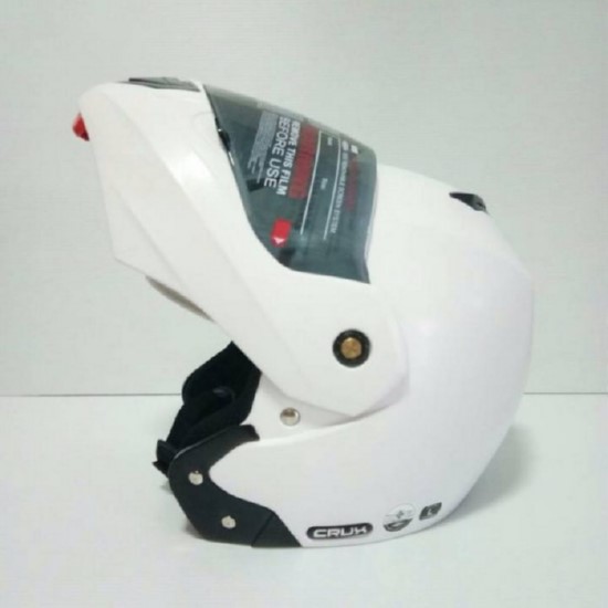 AVEX หมวกกันน็อคเต็มใบ ราคาถูก รุ่น CRUX สามมารถเปิดคางได้ สีขาวด้าน แว่นดำ นวมภายในถอดซักได้