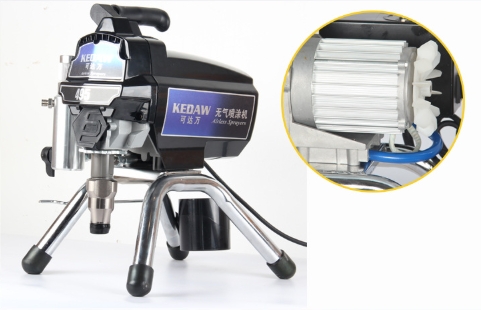 เครื่องพ่นสีไฟฟ้าแรงดันสูงแบบไร้อากาศ 495 เครื่องพ่นสีลาเท็กซ์ 110V220V หัวพ่นแบบลูกสูบภายในและภายนอก