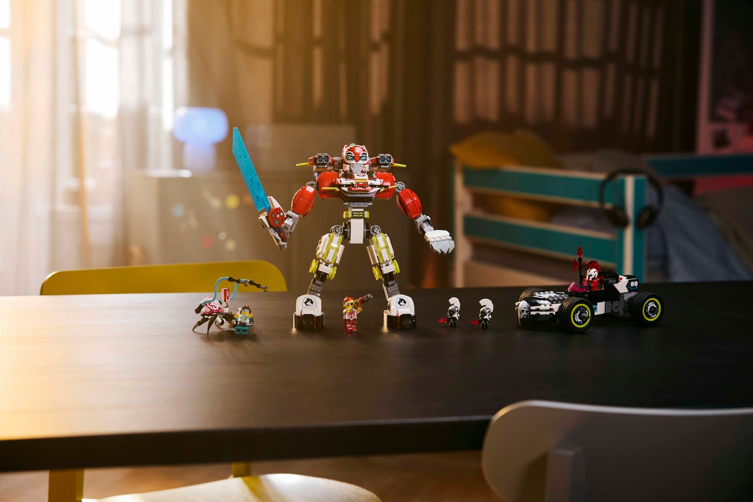 LEGO DREAMZzz เลโก้ 71497 Cooper's Tiger Mech and Zero's Hot Rod Car