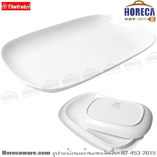 จานเปลเหลี่ยม ใบบัว 11 นิ้ว Flowerware [fl-p816-11]