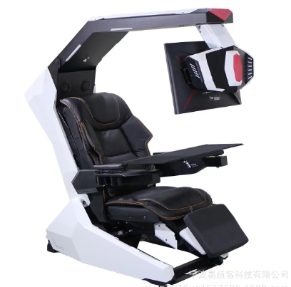 เก้าอี้เล่นเกม R1Pro Galaxy Battleship Zero Gravity พร้อมห้องนักบินปรับระยะการมองได้ เก้าอี้เล่นเกมแคปซูลอวกาศ