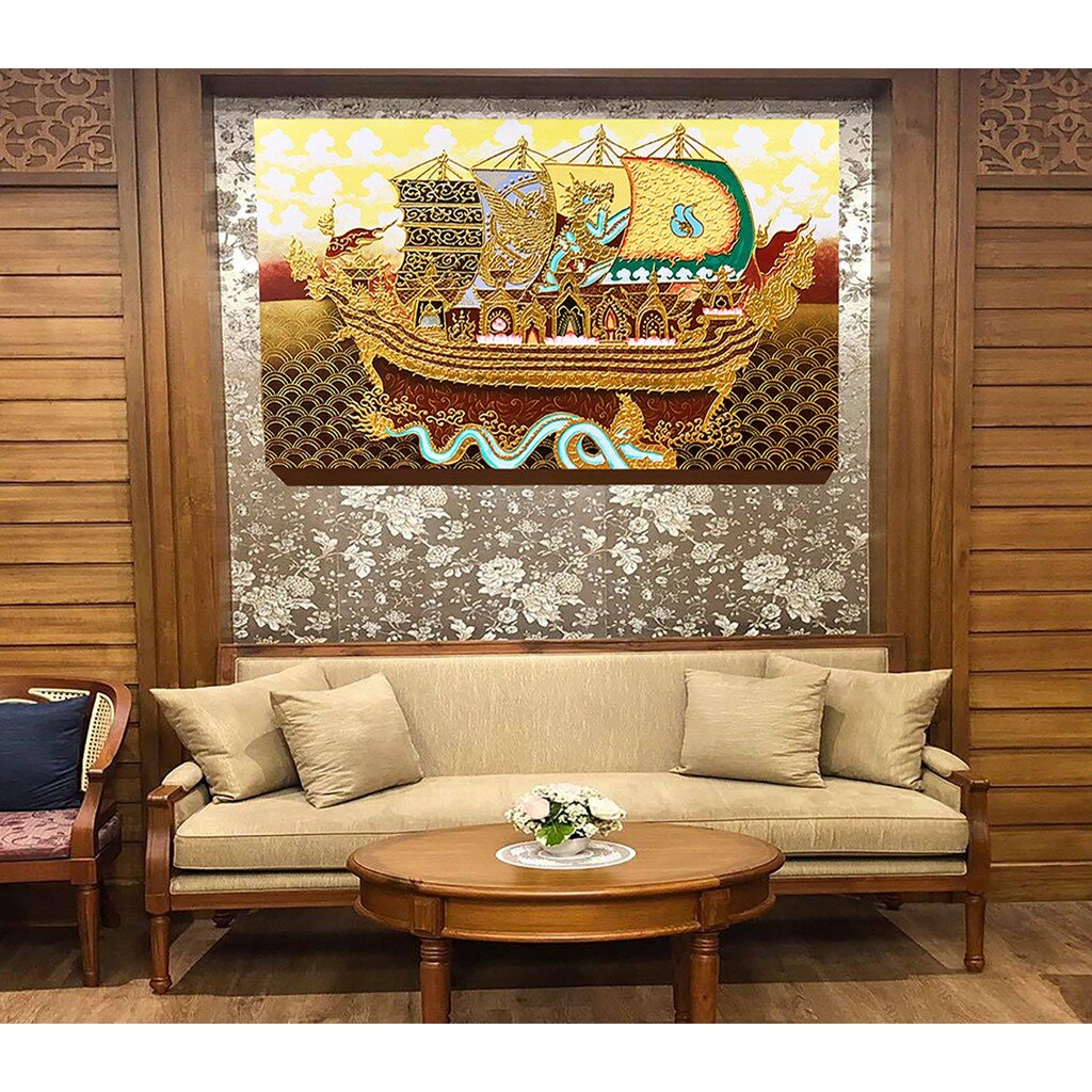 ภาพวาดเรือสำเภา รูปภาพติดผนัง รูปติดห้องรับแขก รูปภาพหัวเตียง รูปภาพเสริมมงคล กรอบรูปติดผนัง ภาพติดผนังห้อง E0020
