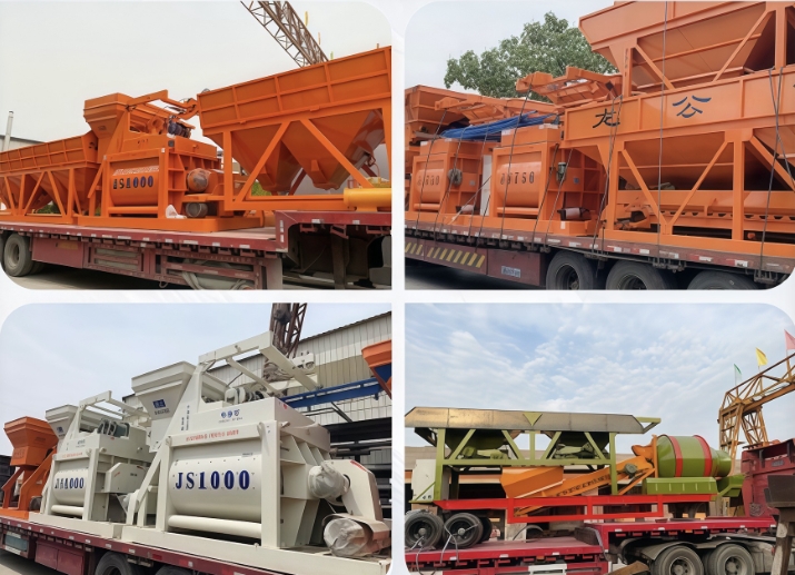 เครื่องผสมคอนกรีตอุปกรณ์ผสมคอนกรีตแบบอัตโนมัติเต็มรูปแบบไซต์ก่อสร้างเครื่องผสมคอนกรีต 750