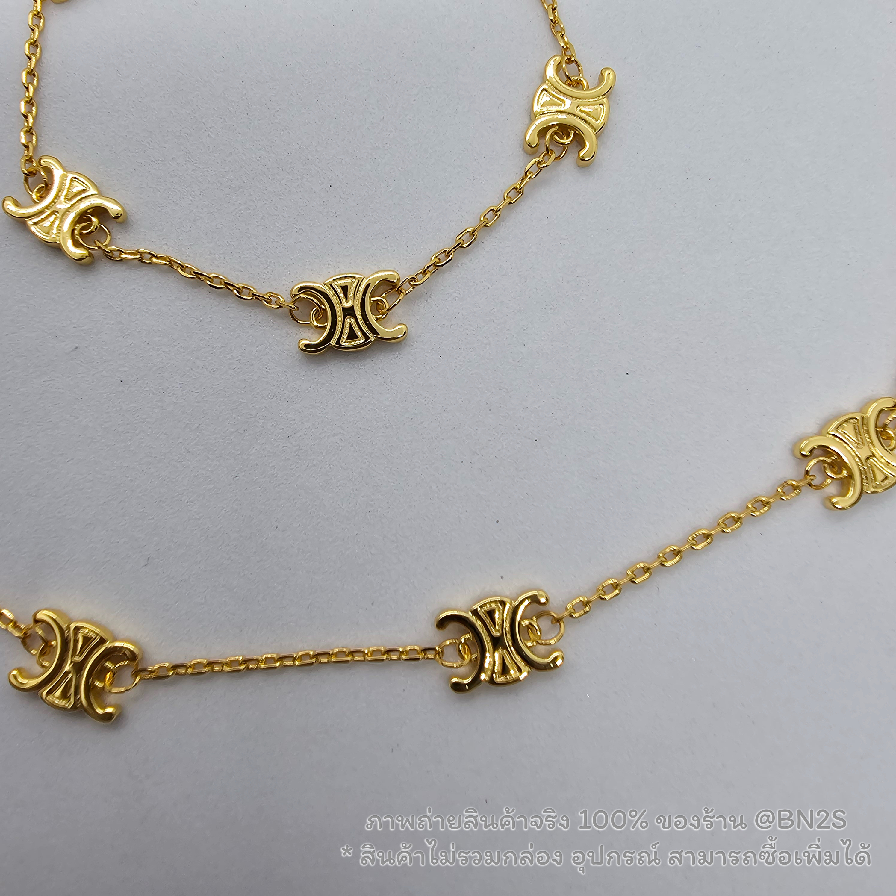 สร้อยแขน | CELINE MINI TRIOMPHE BRACELET สร้อยคอซีลีน ผู้หญิง 1:1 เลเซอร์โลโก้ ไม่ลอก ไม่ดำ งานดี สวยมากรับประกันงานเลย สินค้าไม่รวมกล่องน้า สามารถซื้อกล่องเพิ่มได้จ้า สร้อยคอยาว 40 ซม. เพิ่มได้ 5 ซม. ฟรีถุงกระดาษ และ ซองซิปล๊อค แบรนด์ CL