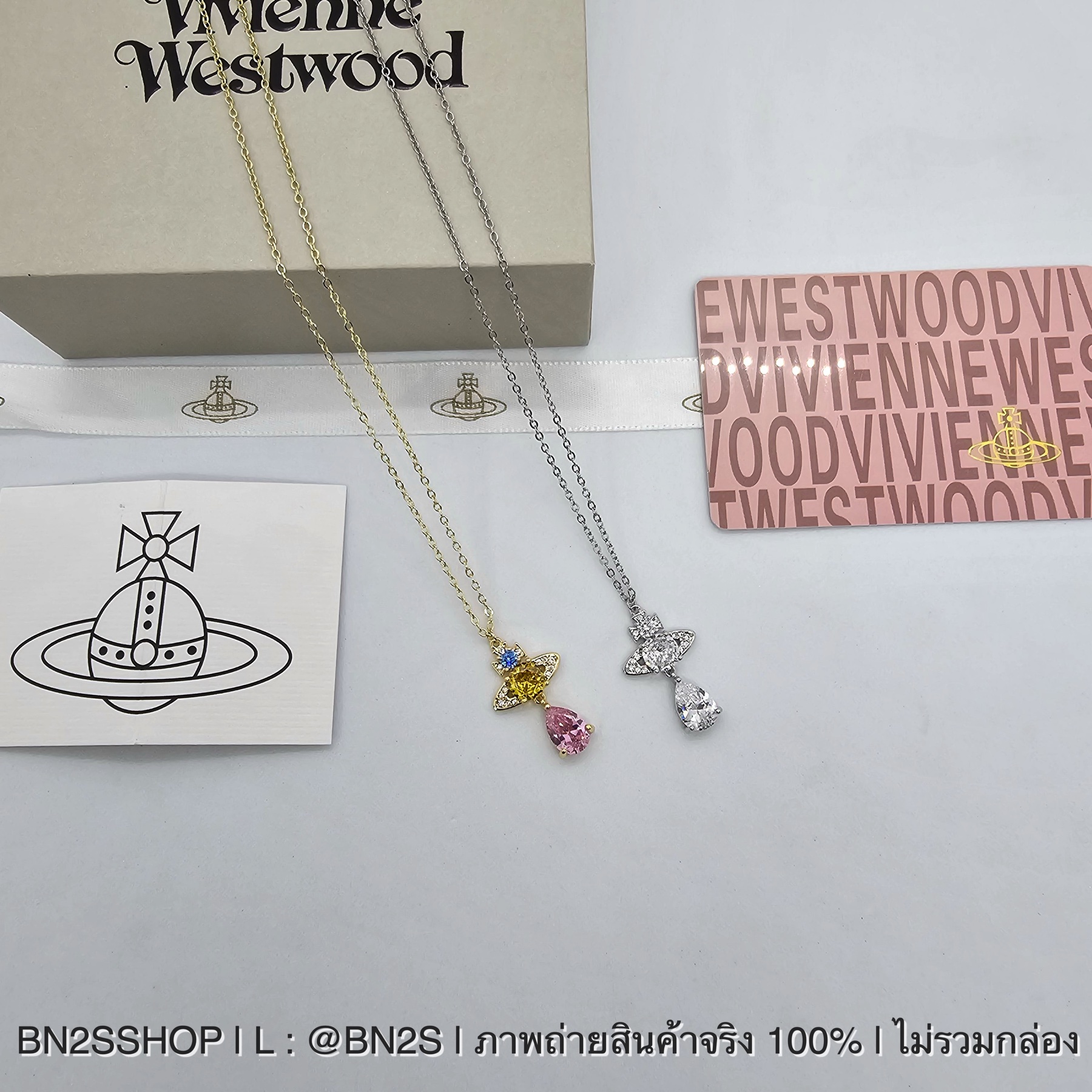 สร้อยคอจี้หยดน้ำ สายโซ่ รุ่น Vivienne Westwood ISMENE DROP PENDANT มีให้เลือกสองสี เงิน-ทอง งานสวยน่ารัก พร้อมป้ายโซ่ ปั๊มแบรนด์
