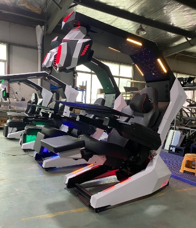 เก้าอี้เล่นเกม R1Pro Galaxy Battleship Zero Gravity พร้อมห้องนักบินปรับระยะการมองได้ เก้าอี้เล่นเกมแคปซูลอวกาศ