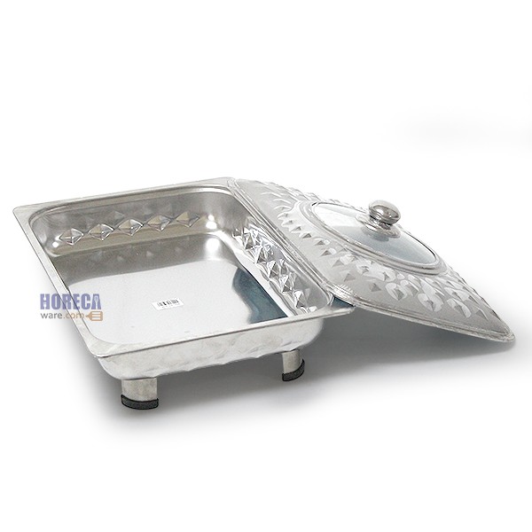 อ่างอุ่นอาหาร ฝาเพชรช่องกระจก 40x30 ซม. ตราโกโก