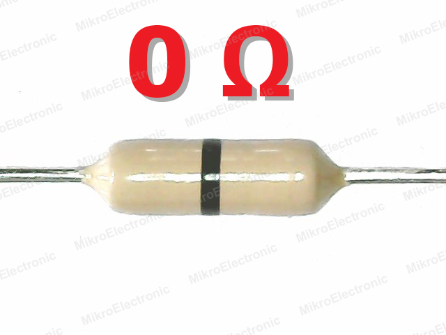 ตัวต้านทาน 0 โอห์ม 1/4W 5% แพ็คละ 10 ตัว 0 Ohm 0.25W Carbon Film Fixed Resistor 0R