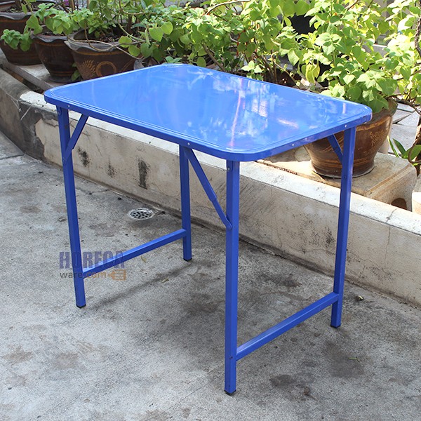 โต๊ะพับ โต๊ะซีฟู้ด ขาเหลี่ยมสวิง 3ฟุต 90ซม. สีน้ำเงิน ตราเอ็นเอฟ