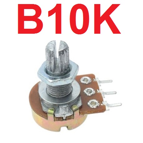 ตัวต้านทานปรับค่าได้ B10K แกนยาว 15mm. 3ขา WH148 Single 3pin handle Shaft length 15mm single potentiometer Linear Potentiometer With Nuts And Washers