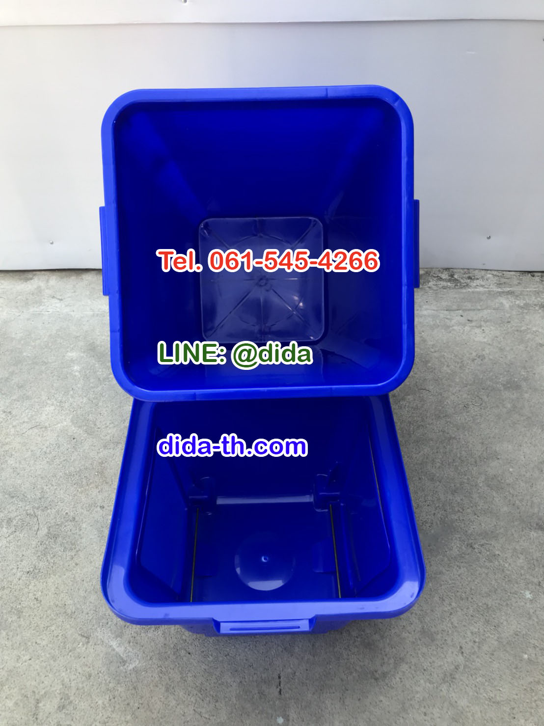 ถังขยะพลาสติกทรงเหลี่ยม 120 ลิตร พร้อมฝาครอบทรงสูง