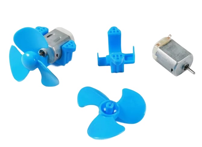 Blue Mini 70 มม. 3-Blade Plastic Propellers with 1.95 mm Hole for Toys Model