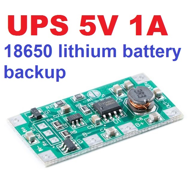 โมดูลจ่ายไฟสำรอง DC 5V 1A ชาร์จแบตในตัว Charging Discharge Module for 18650 Lithium Battery UPS Voltage Converter