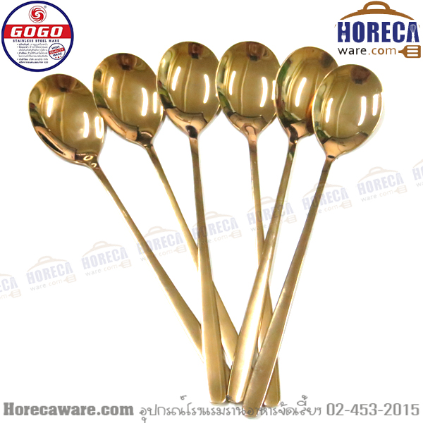 ช้อนเกาหลี[สีทองแดง] แพ็ค6 ชิ้น โกโก [gg-m03]