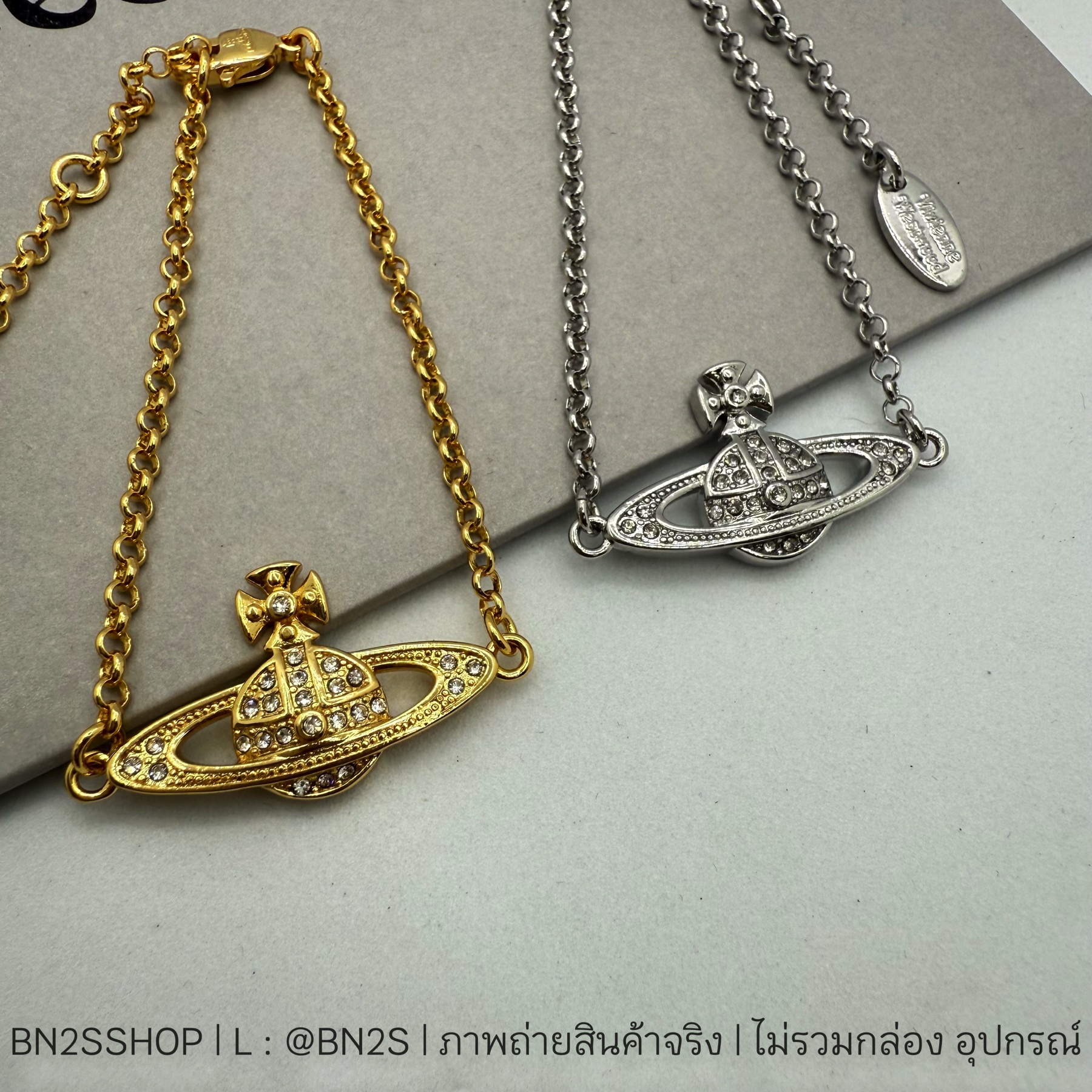 อะไหล่ทอง | Vivienne Westwood Mini Bas Braclete สร้อข้อมือจี้ดาวเสาร์สายโซ่ งานสวย