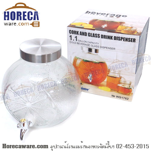 ขวดโหลมีก๊อก รูปส้ม4.5L คีย์เวย์ **งดจัดส่ง [key-k01762]