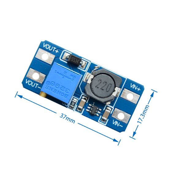 MT3608 DC-DC boost module 2A boost board input voltage 2-24V rise 5-28V adjustable step up