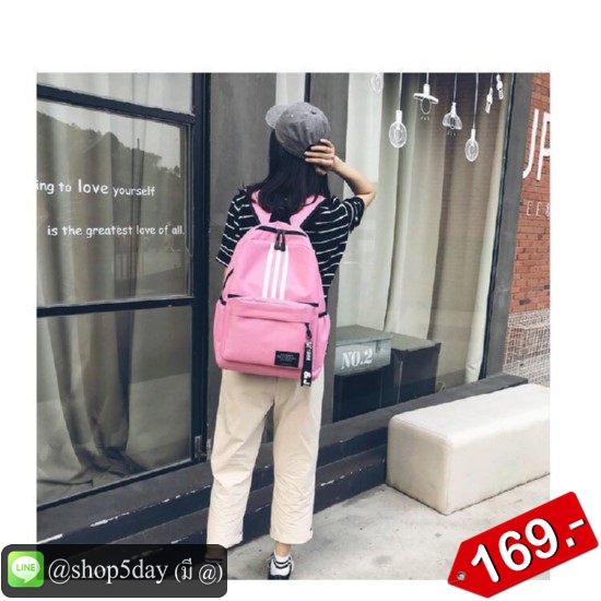 กระเป๋าเป้ สะพายหลัง แฟชั่น 3 เส้น