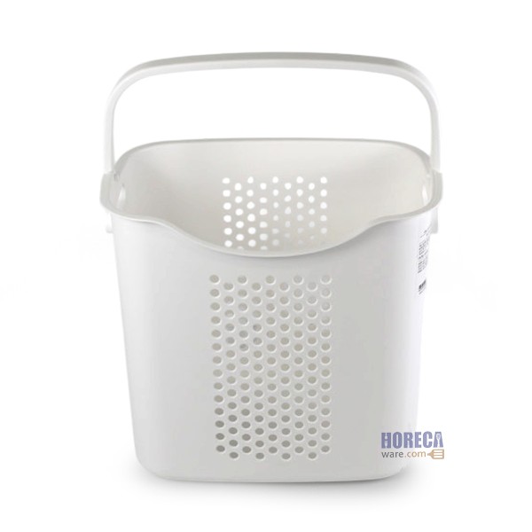 Square basket with handle, white, 38x29x35 cm, standard pro