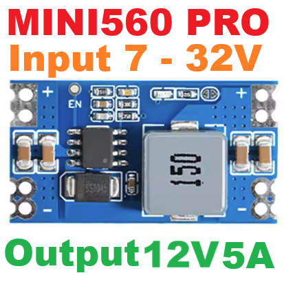 MINI560 PRO 12V (Input 7-32V to Output 12V 5A) Step Down DC-DC Converter Voltage Regulator Buck Stabilized Power Supply Module 9