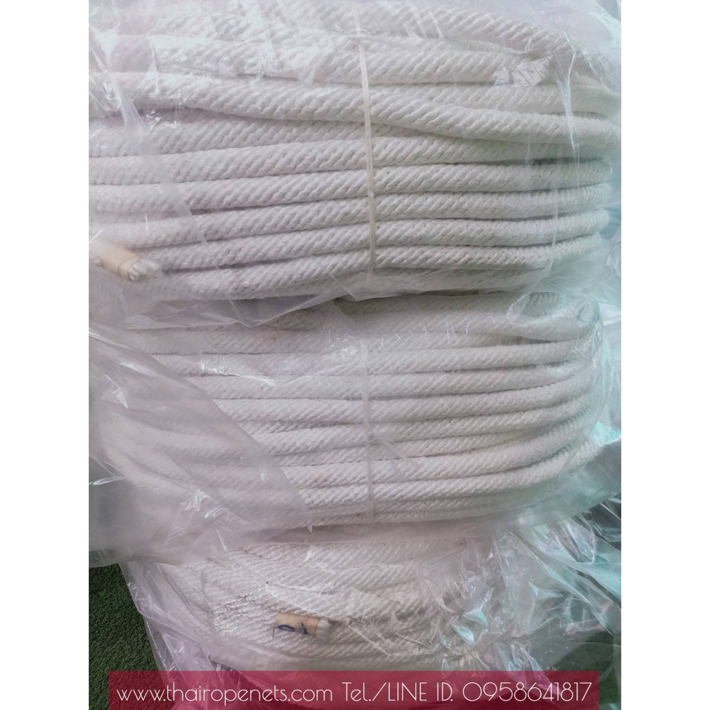 Size 12มิล เชือกที่นิ่มที่สุด เชือกถัก Polyester สีขาว ⭐️ยาว 100 ม.⭐️ทนแรงดึงได้มาก ยกสินค้าได้อย่างปลอดภัย⭐️พร้อมส่ง⭐️