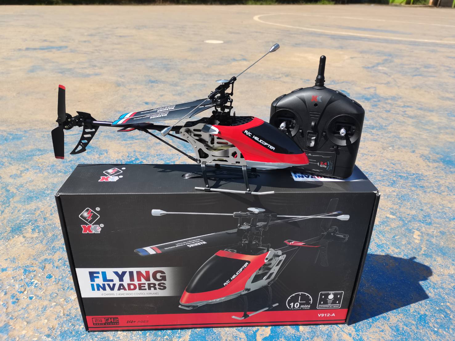 WLtoys V912S 2.4.G 4CH 6-Aixs RC เฮลิคอปเตอร์ ชุดพร้อมเล่น