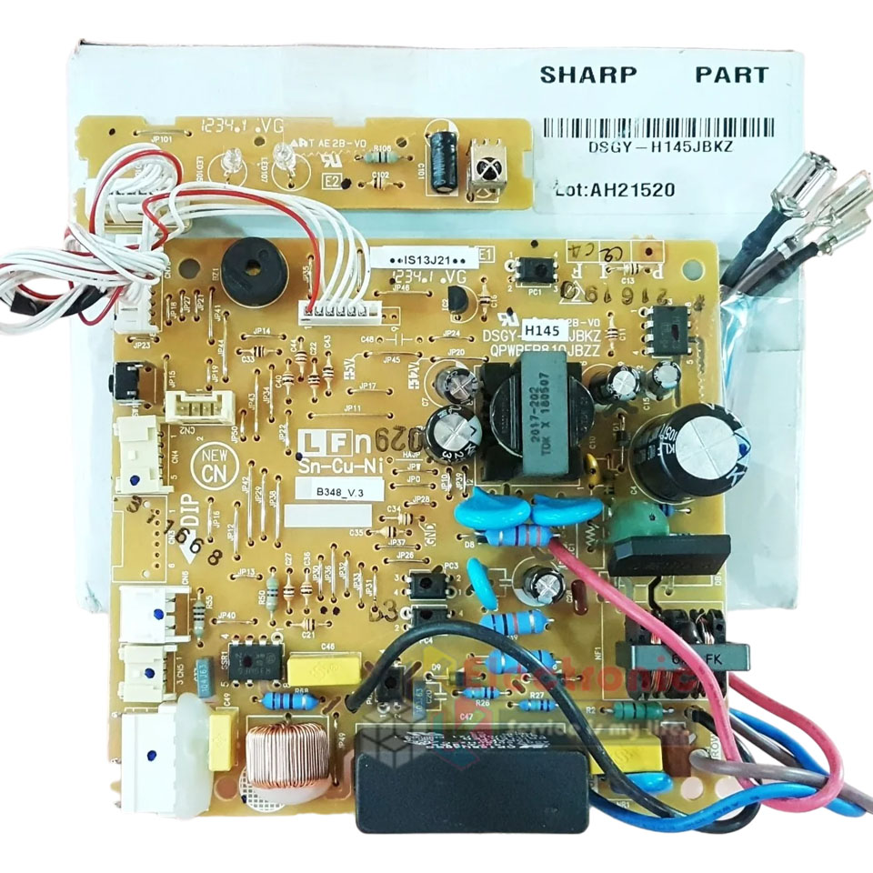 แผงบอร์ดควบคุมแอร์คอยเย็นSHARP-ชาร์ป ใช้ได้กับรุ่นที่ระบไว้-อะไหล่ใหม่แท้บริษัท