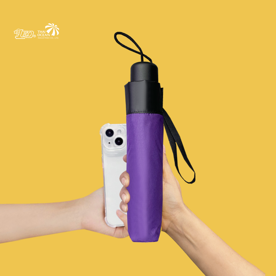 Leo ร่มพับ 3 ตอน พกพาสะดวก ผ้ายูวีดำกันแดด 99% กันแดดได้ดีกว่าผ้า UV สีเงิน