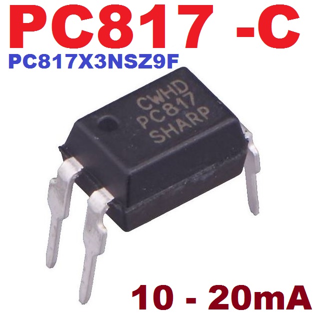 PC817X3NSZ9F (C: 10-20mA) 1-Channel Collector Current 10mA to 20mA Optocoupler Transistor Output CTR 50%-600%
