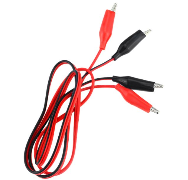 สายไฟปากคีบ สายพ่วง ขนาดกลาง 35 mm. สายไฟยาว 1เมตร 1M Double Head Crocodile Clip Line Red And Black Clips Crocodile Cable Alligator Jumper Wire Test Leads Power Cord Test Leads ปากจรเข้ คลิปจระเข้