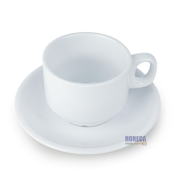ชุดถ้วยกาแฟ เนื้อกระเบื้อง สีขาว 3 นิ้ว ตรารุ่งจานดี
