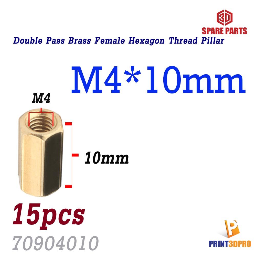 M4 Double Pass Hex Brass Female Standoff Board Pillar Hexagon Thread PCB Motherboard Spacer Nut Hollow Column 15pcs/Size