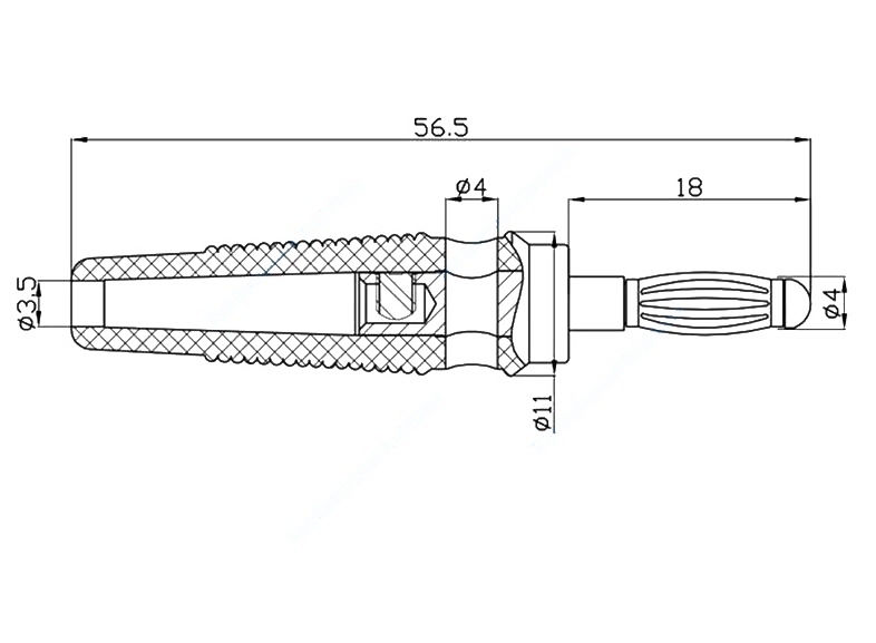 ปลั๊กกล้วย ตัวผู้ 4mm 1 คู่ (สีดำ สีแดง) Banana plug head 4mm. a pair of Black and Red color Banana Jack connector male terminal บานานาปลั๊ก แจ๊กกล้วย