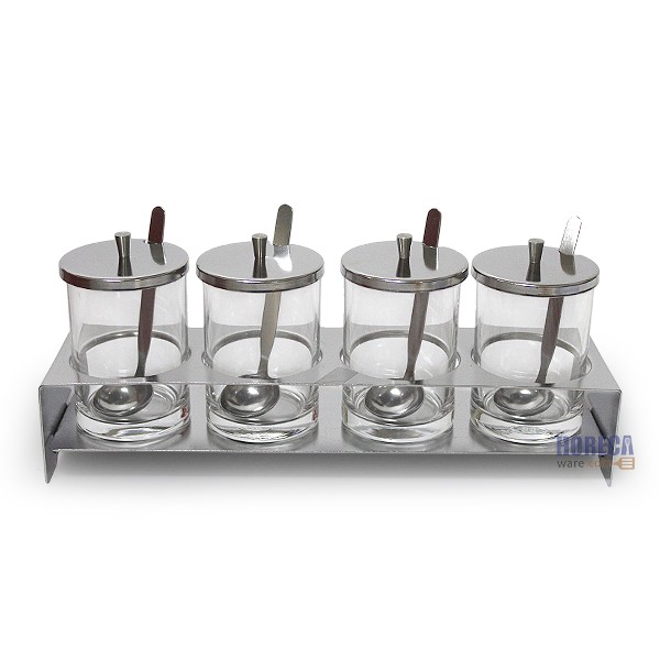 4-piece long condiment set, 6 oz., anchor