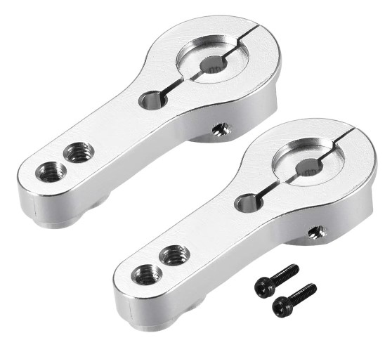 แขนยึดเซอร์โวมอเตอร์ สีเงิน 25T Metal ALUMINIUM silver color Servo Horn Rocker Arm RC Servo motor