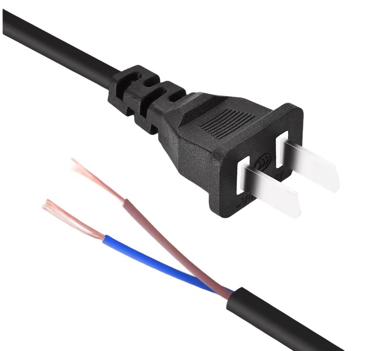 ปลั๊กตัวผู้ 2 ขา ขนาด 2x1.5 sq.mm. ยาว 2 เมตร 250V 16A Pure copper national standard power cord two plug power cord 2*1.5 sq.mm. 2 meter สายไฟพร้อมหัวปลั๊ก