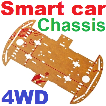 ตัวถังรถ 4 ล้อ อะคริลิคใส Smart car chassis 4WD 4 wheels car bottom plate the clear acrylic โครงรถ