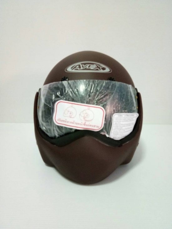 🔥หมวกกันน็อคTOPGUN สีน้ำตาลด้าน