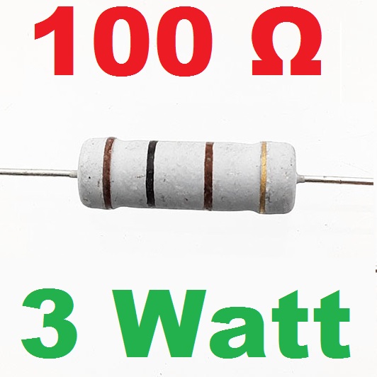 100 โอห์ม 100 Ohm 3W 5% เมทัลออกไซด์ ฟิล์ม Metal Oxide Film Resistor 100R