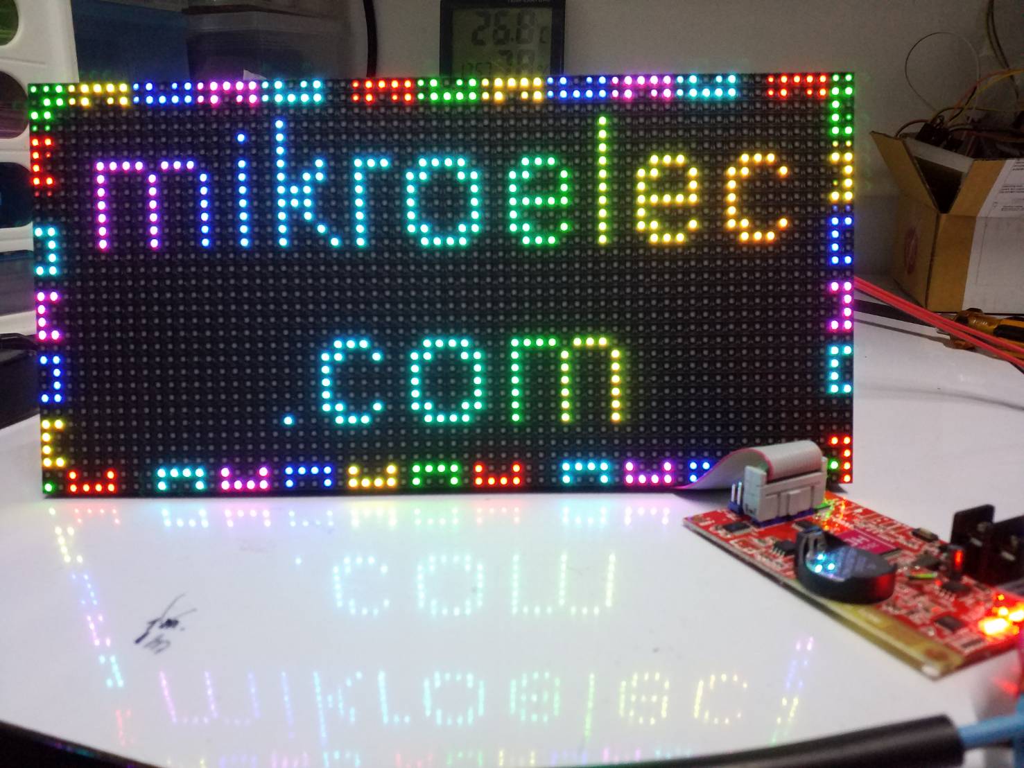 จอแสดงผล 64x32 pixel RGB สำหรับใช้ภายในอาคาร P4 Indoor full color HD LED panel ขนาด 256mm x 128mm