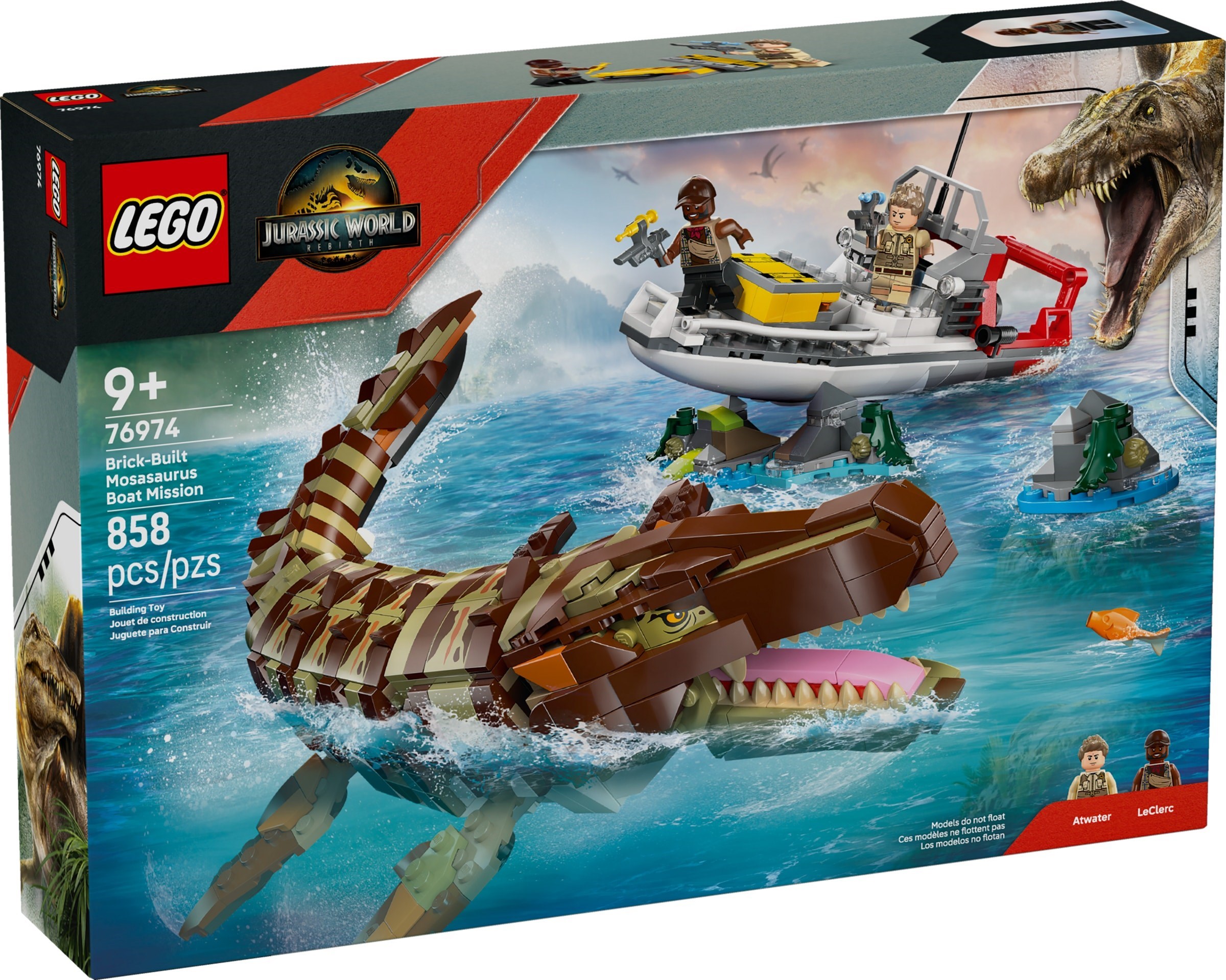 LEGO Jurassic World เลโก้ 76974 Brick-Built Mosasaurus Boat Mission